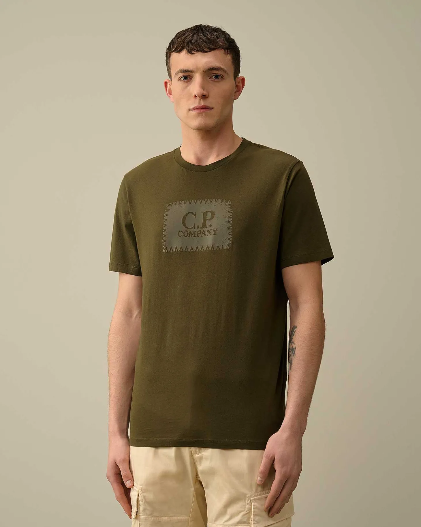 Homme C.P. Company T-Shirts Et Polos^30/1 Jersey Label Style Logo T-Shirt