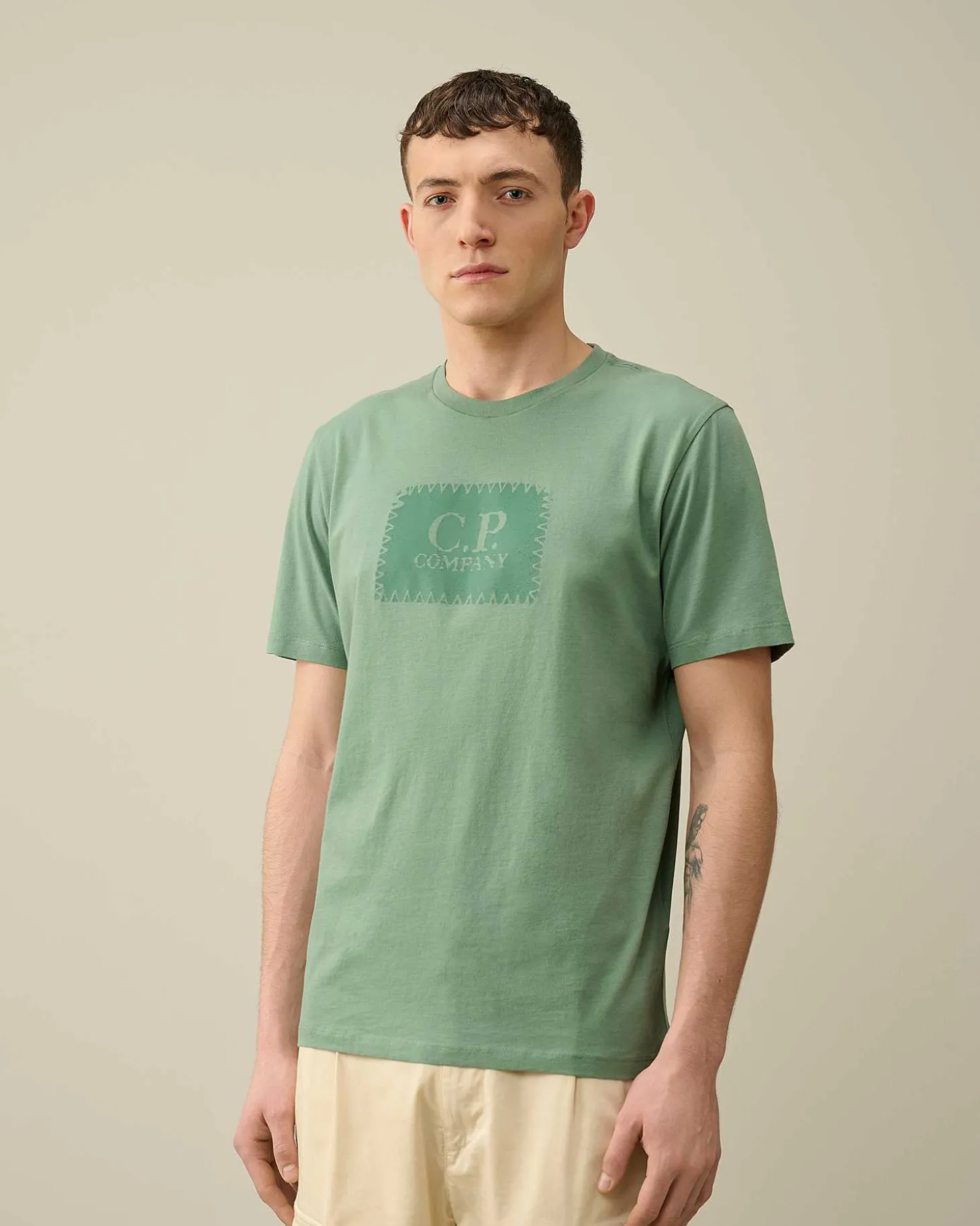 Homme C.P. Company T-Shirts Et Polos^30/1 Jersey Label Style Logo T-Shirt