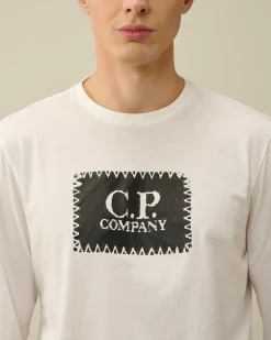 Homme C.P. Company T-Shirts Et Polos^30/1 Jersey Long Sleeved Logo T-Shirt