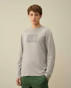 Homme C.P. Company T-Shirts Et Polos^30/1 Jersey Long Sleeved Logo T-Shirt