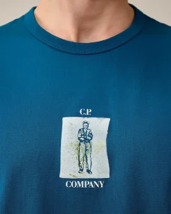 Homme C.P. Company T-Shirts Et Polos^30/2 Mercerized Jersey Twisted Graphic T-Shirt