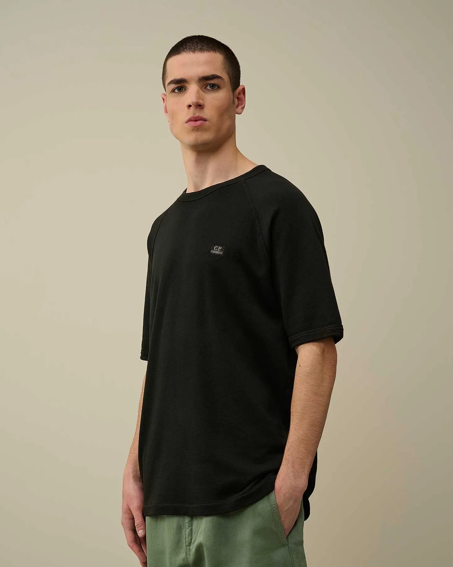 Homme C.P. Company Sweat-Shirts^30/1 Sponge Fleece Short Sleeved Sweatshirt