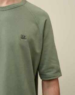 Homme C.P. Company Sweat-Shirts^30/1 Sponge Fleece Short Sleeved Sweatshirt