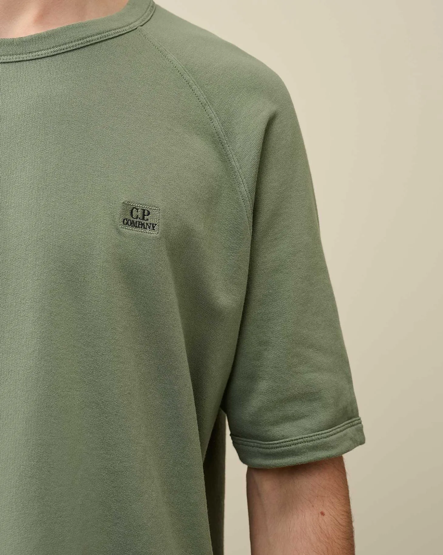 Homme C.P. Company Sweat-Shirts^30/1 Sponge Fleece Short Sleeved Sweatshirt
