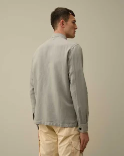 Homme C.P. Company Chemises^Broken Linen/Cotton Shirt