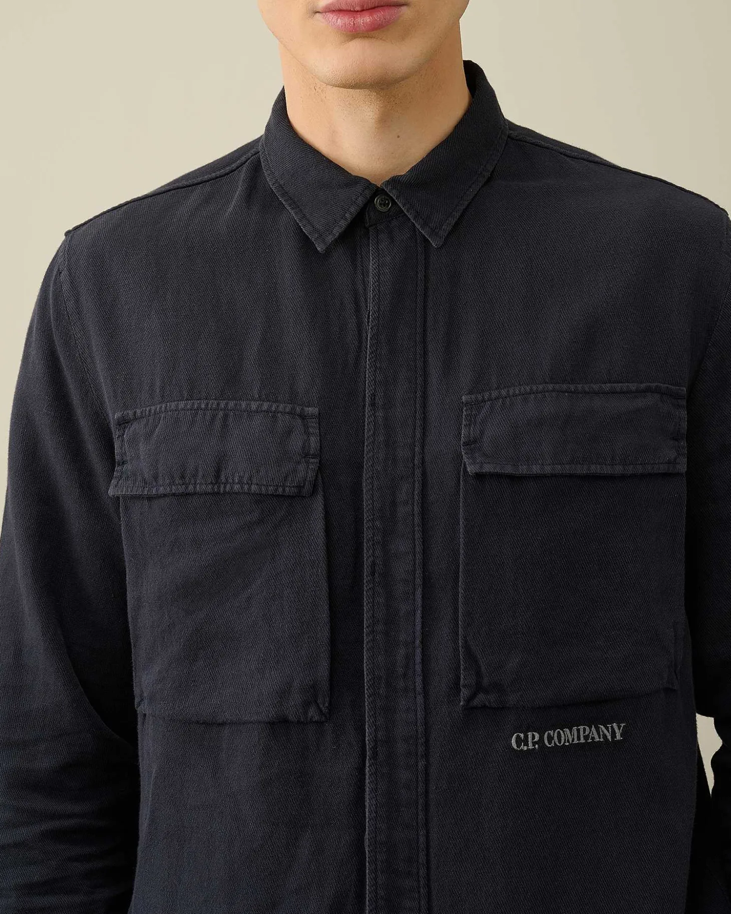 Homme C.P. Company Chemises^Broken Linen/Cotton Shirt