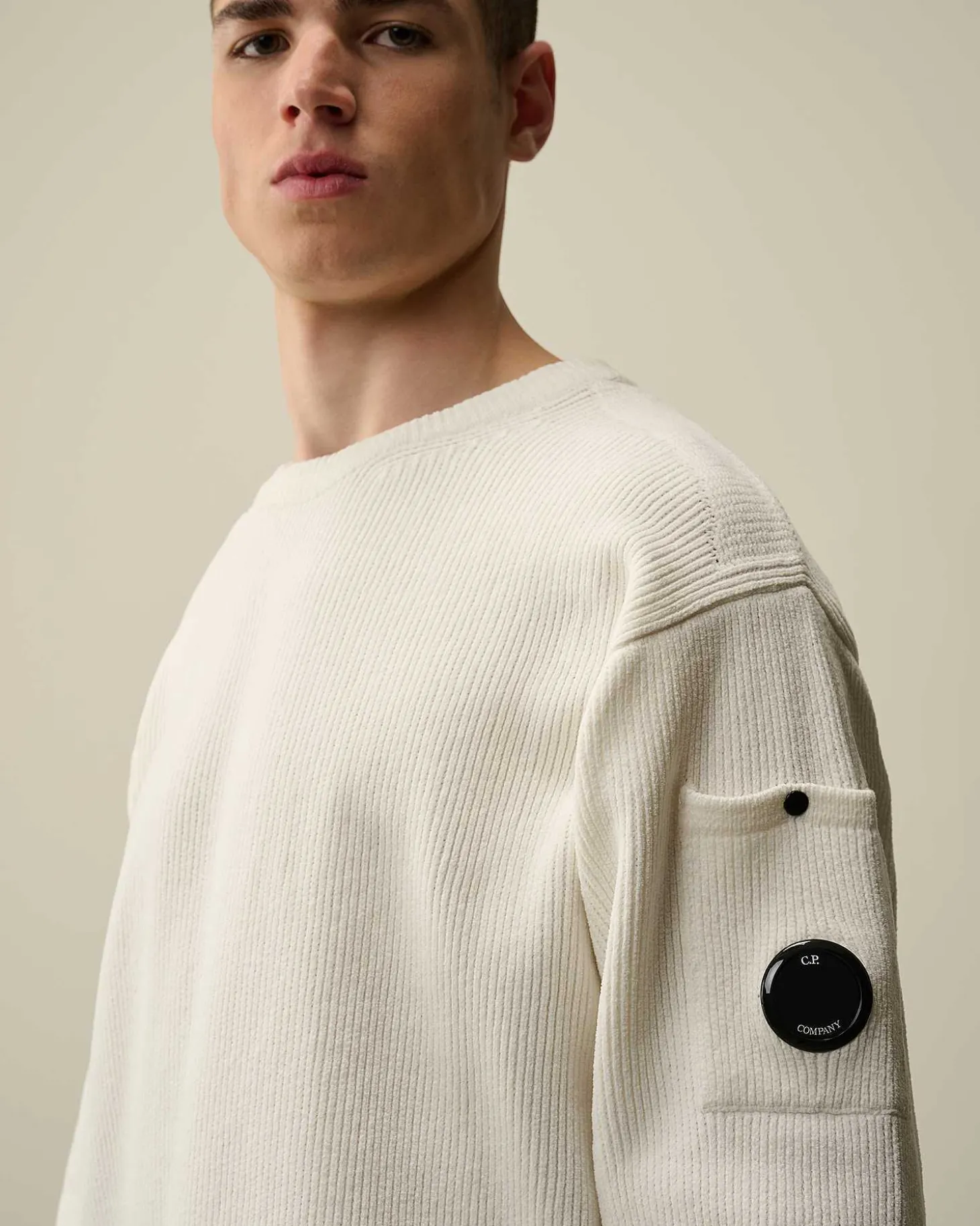Homme C.P. Company Pulls^Chenille Cotton Lens Knit