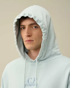 Homme C.P. Company Sweat-Shirts^Cotton Diagonal Fleece Logo Hoodie