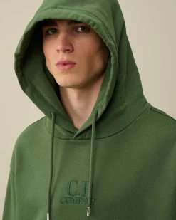Homme C.P. Company Sweat-Shirts^Cotton Diagonal Fleece Logo Hoodie