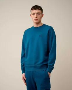 Homme C.P. Company Sweat-Shirts^Cotton Diagonal Fleece Logo Sweatshirt