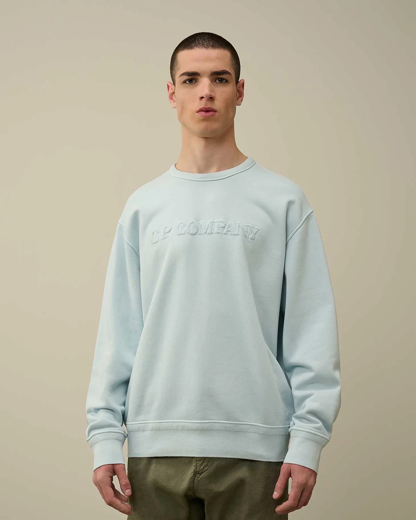 Homme C.P. Company Sweat-Shirts^Cotton Diagonal Fleece Logo Sweatshirt