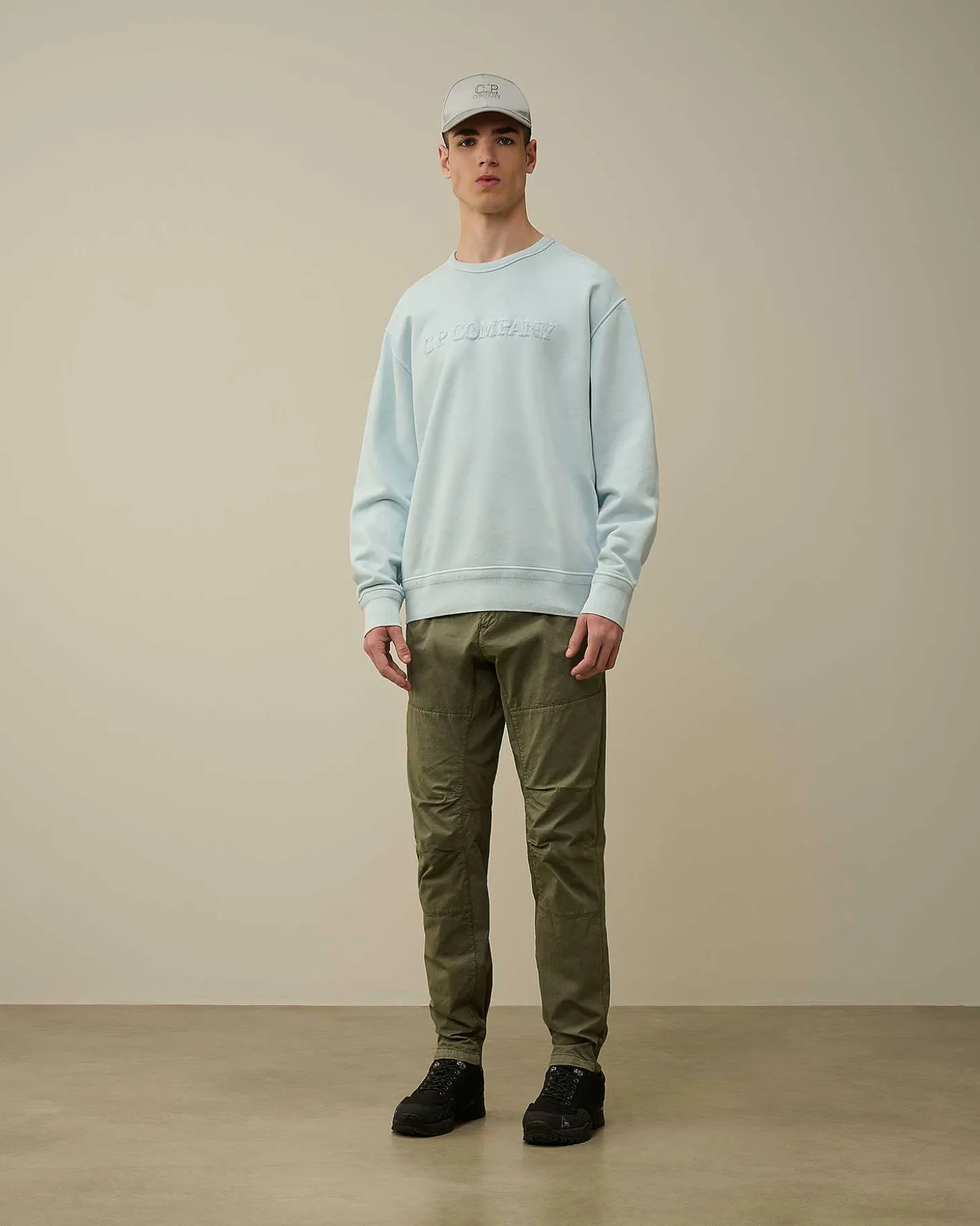 Homme C.P. Company Sweat-Shirts^Cotton Diagonal Fleece Logo Sweatshirt