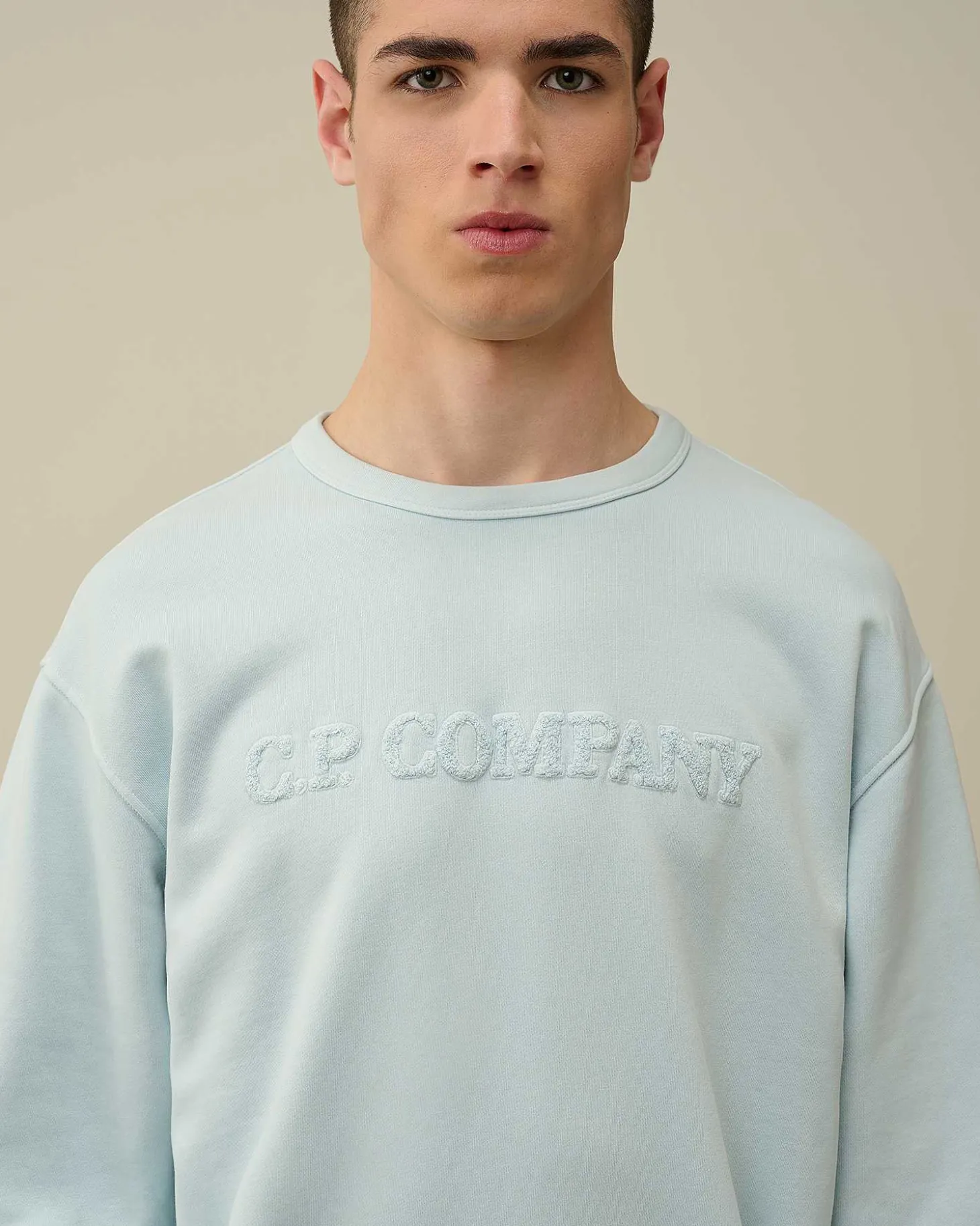 Homme C.P. Company Sweat-Shirts^Cotton Diagonal Fleece Logo Sweatshirt