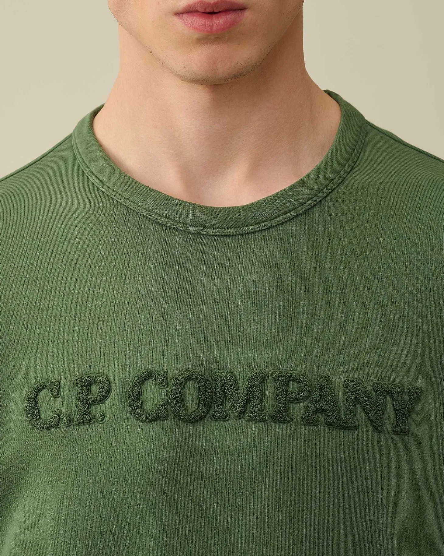 Homme C.P. Company Sweat-Shirts^Cotton Diagonal Fleece Logo Sweatshirt