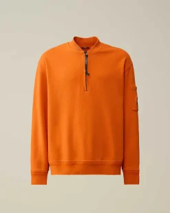 Homme C.P. Company Sweat-Shirts^Cotton Diagonal Fleece Zipped Sweatshirt