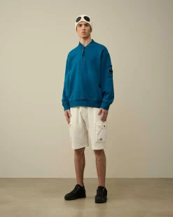 Homme C.P. Company Sweat-Shirts^Cotton Diagonal Fleece Zipped Sweatshirt