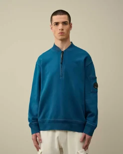 Homme C.P. Company Sweat-Shirts^Cotton Diagonal Fleece Zipped Sweatshirt