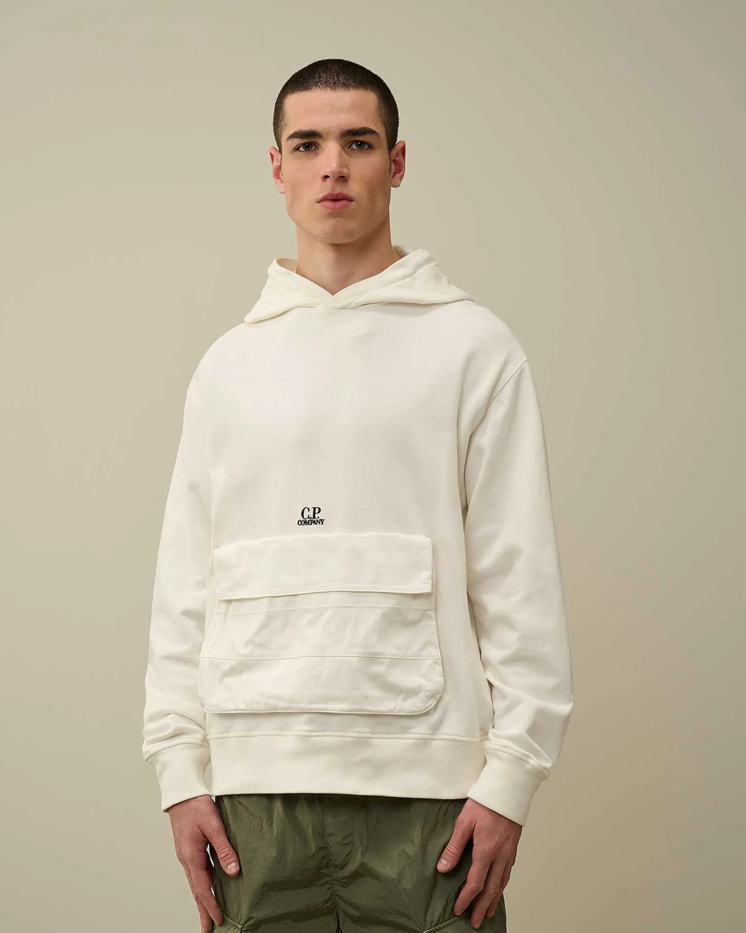 Homme C.P. Company Sweat-Shirts^Cotton Fleece Mixed Hoodie