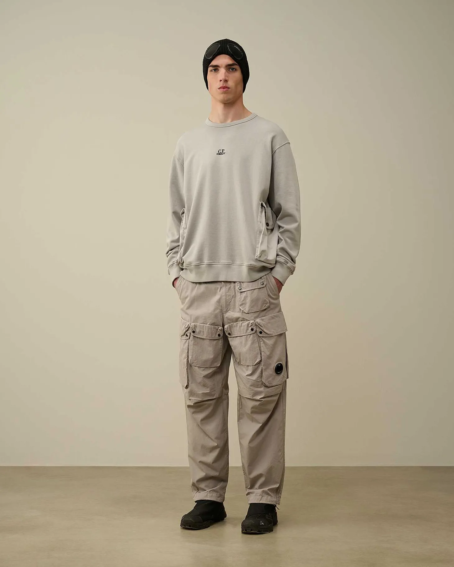 Homme C.P. Company Sweat-Shirts^Cotton Fleece Mixed Sweatshirt