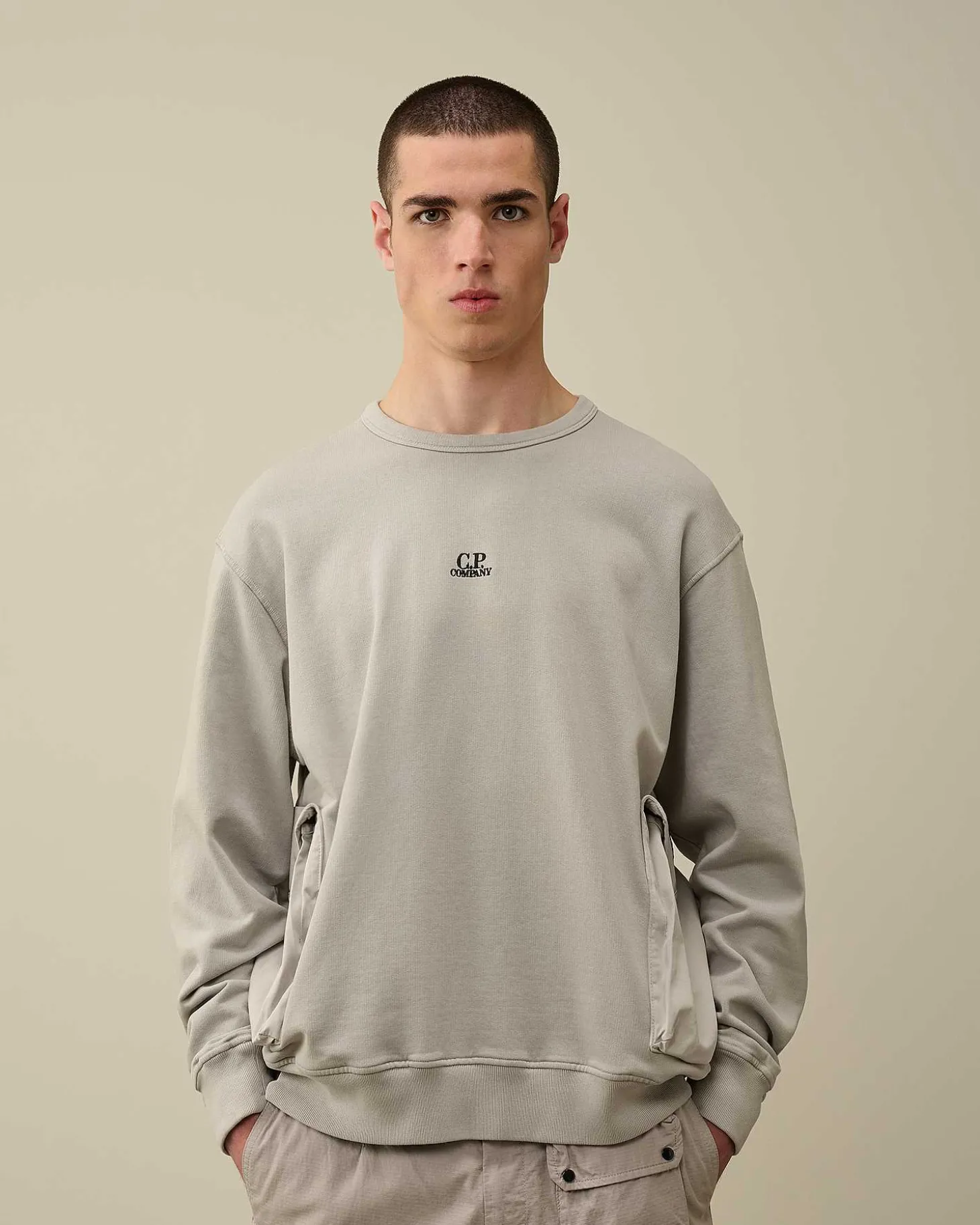 Homme C.P. Company Sweat-Shirts^Cotton Fleece Mixed Sweatshirt