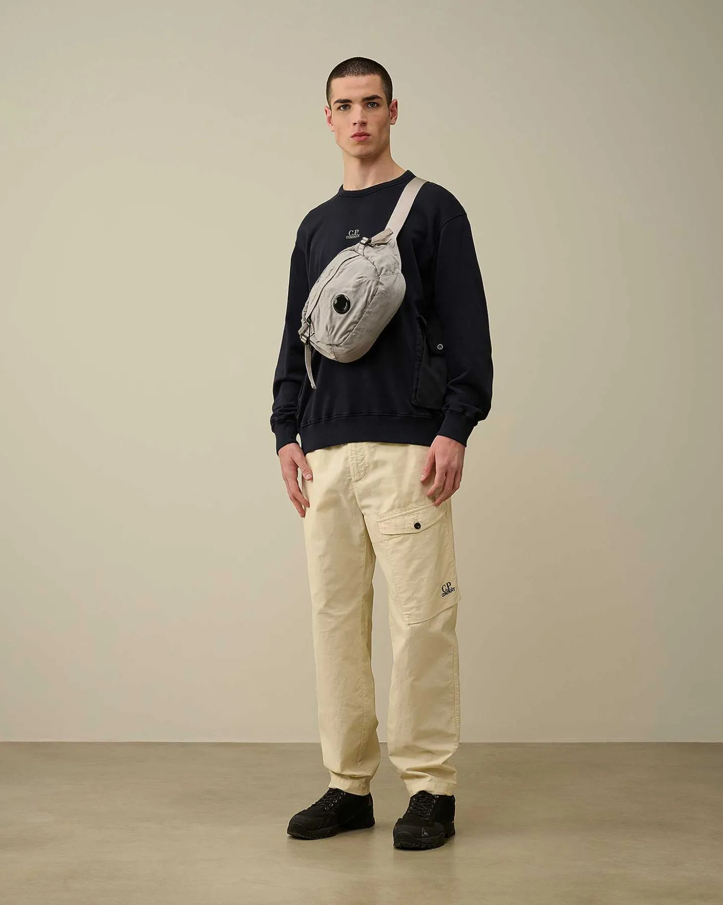 Homme C.P. Company Sweat-Shirts^Cotton Fleece Mixed Sweatshirt