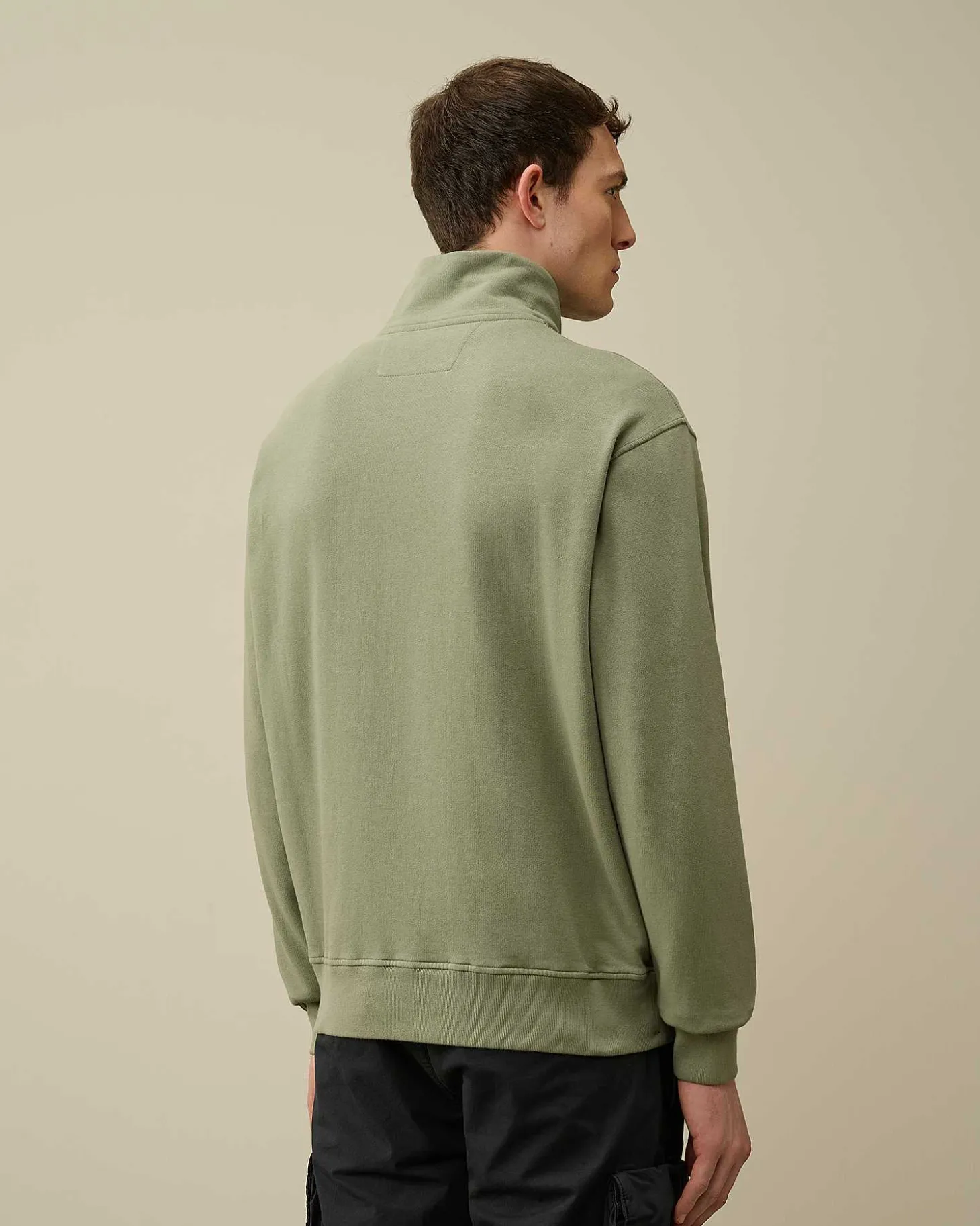 Homme C.P. Company Sweat-Shirts^Cotton Fleece Mixed Zipped Sweatshirt