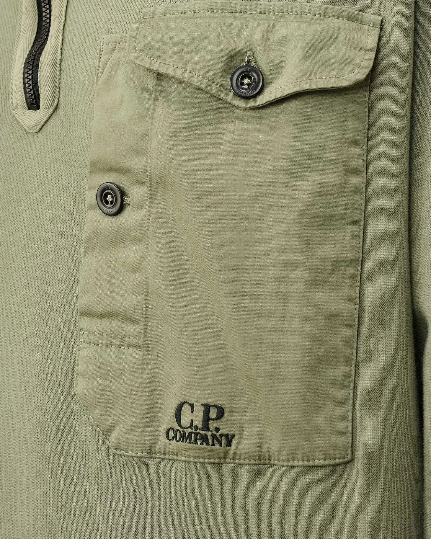 Homme C.P. Company Sweat-Shirts^Cotton Fleece Mixed Zipped Sweatshirt