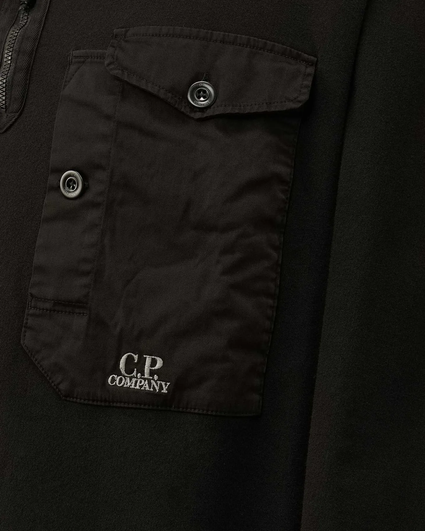 Homme C.P. Company Sweat-Shirts^Cotton Fleece Mixed Zipped Sweatshirt