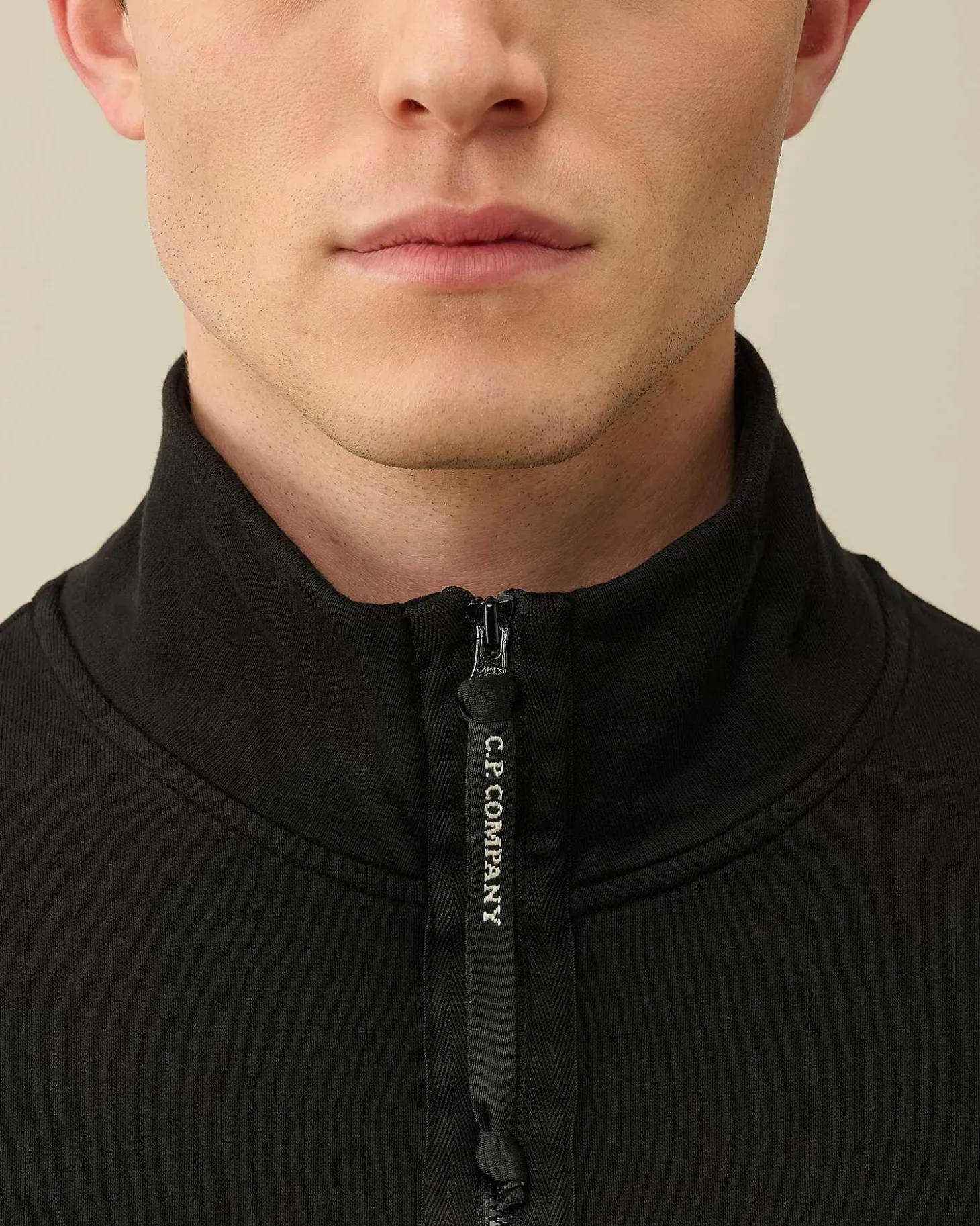 Homme C.P. Company Sweat-Shirts^Cotton Fleece Mixed Zipped Sweatshirt