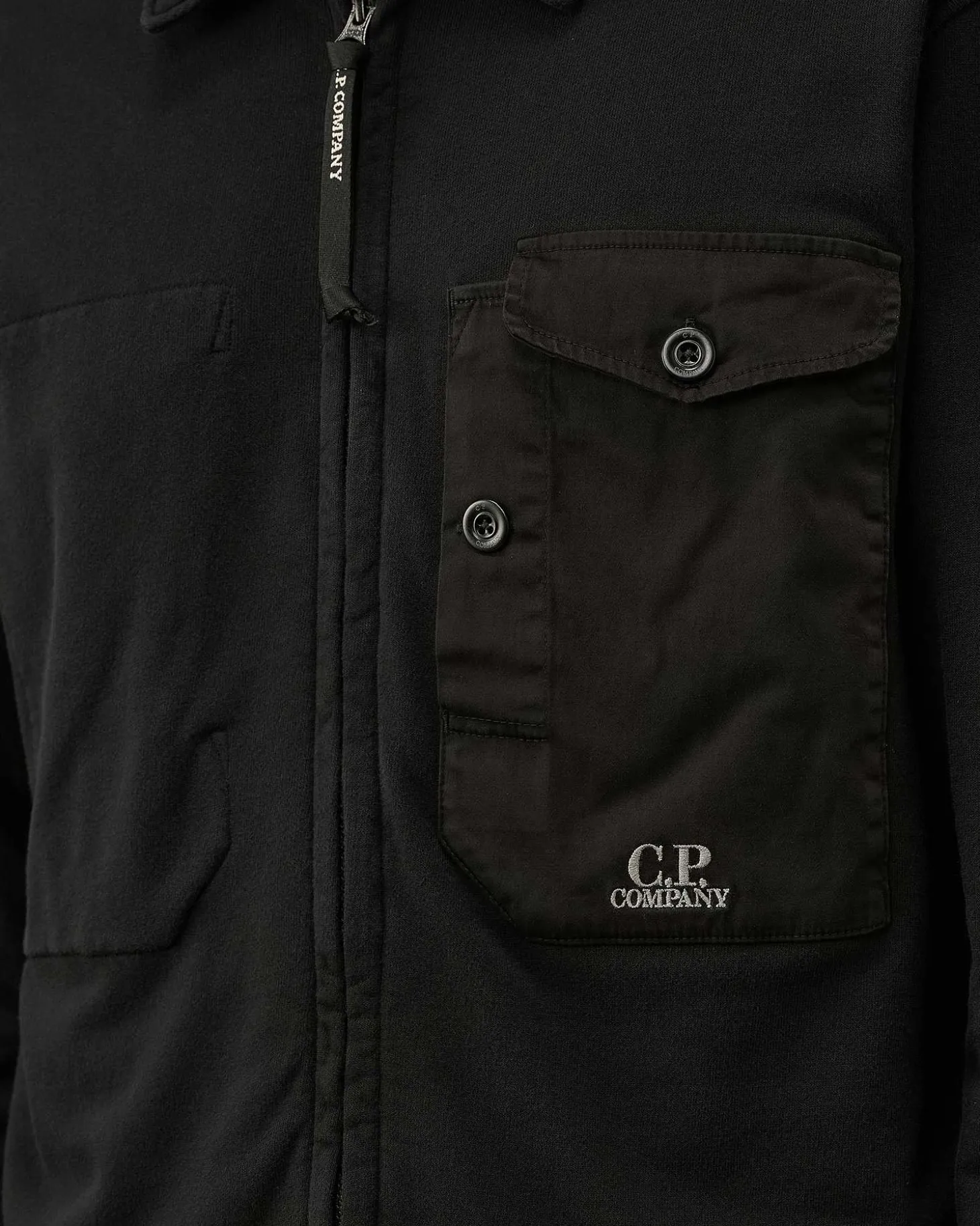 Homme C.P. Company Sweat-Shirts^Cotton Fleece Mixed Zipped Shirt