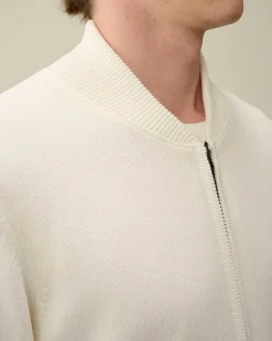 Homme C.P. Company Pulls^Cotton Mixed Bomber Knit