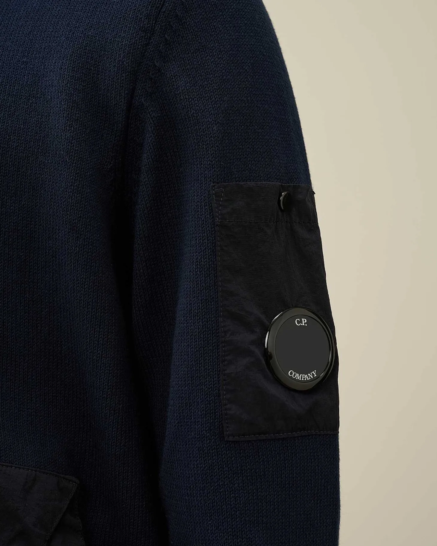 Homme C.P. Company Pulls^Cotton Mixed Bomber Knit