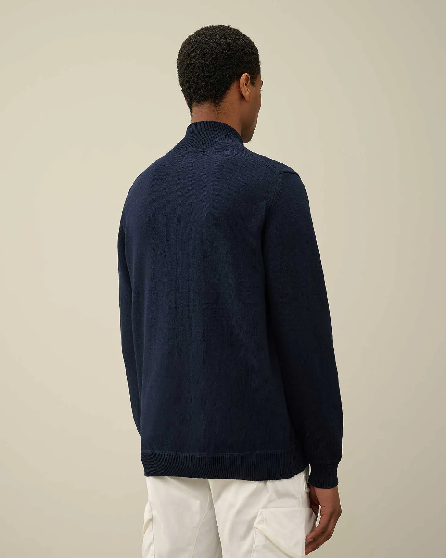 Homme C.P. Company Pulls^Cotton Mixed Bomber Knit