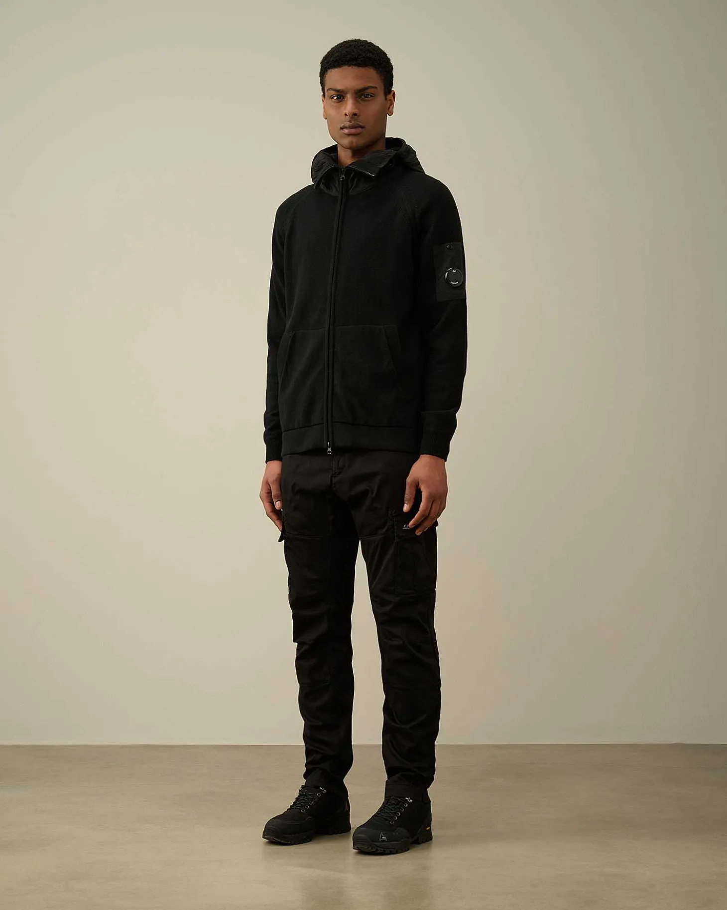 Homme C.P. Company Pulls^Cotton Mixed Hooded Knit