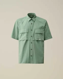 Homme C.P. Company Chemises^Cotton Rip-Stop Short Sleeved Shirt