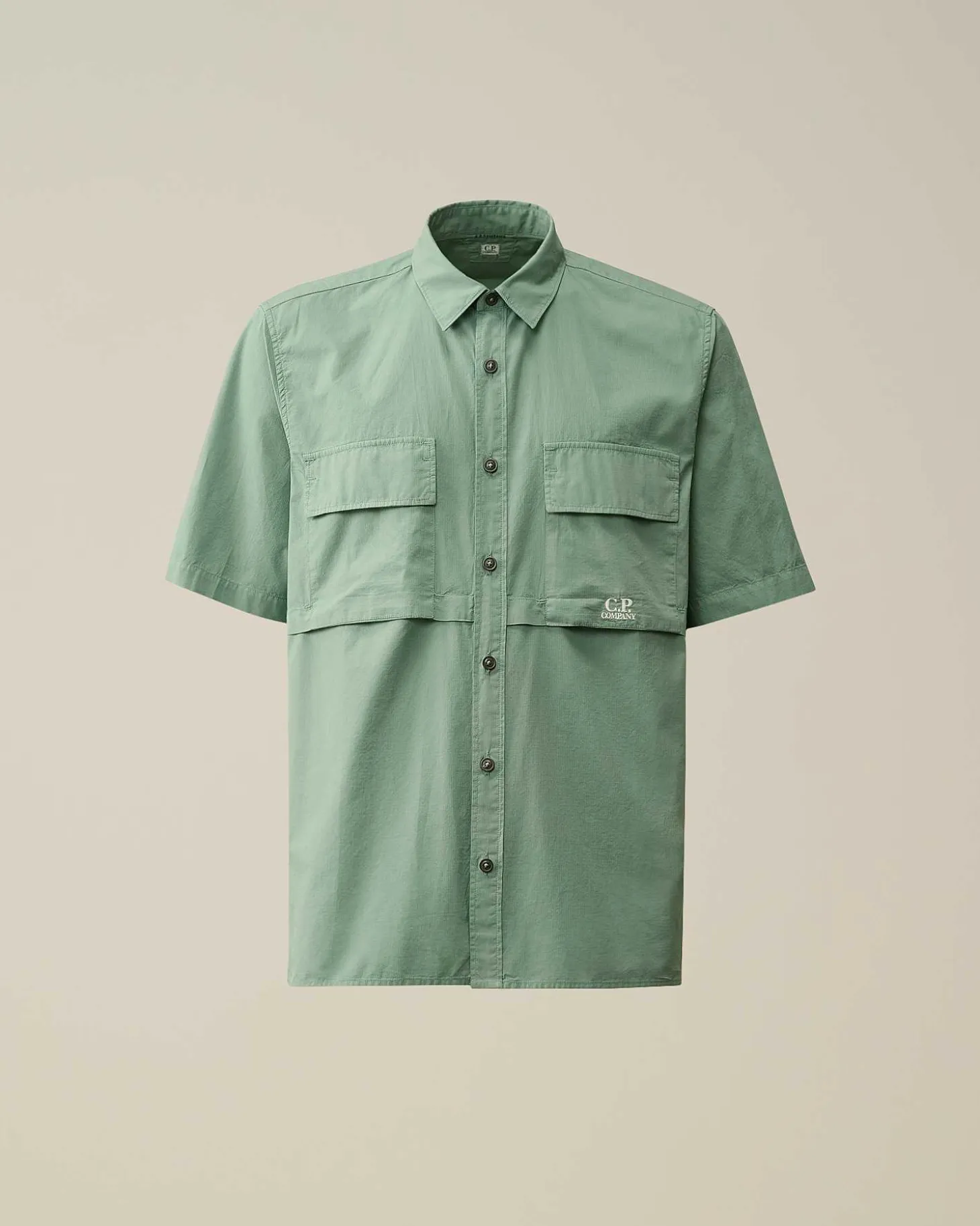 Homme C.P. Company Chemises^Cotton Rip-Stop Short Sleeved Shirt