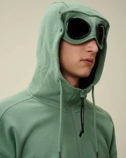 Homme C.P. Company Sweat-Shirts^Diagonal Raised Fleece Goggle Zipped Hoodie