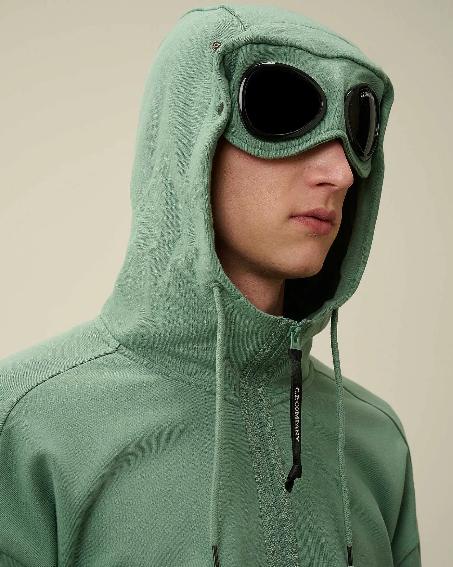 Homme C.P. Company Sweat-Shirts^Diagonal Raised Fleece Goggle Zipped Hoodie