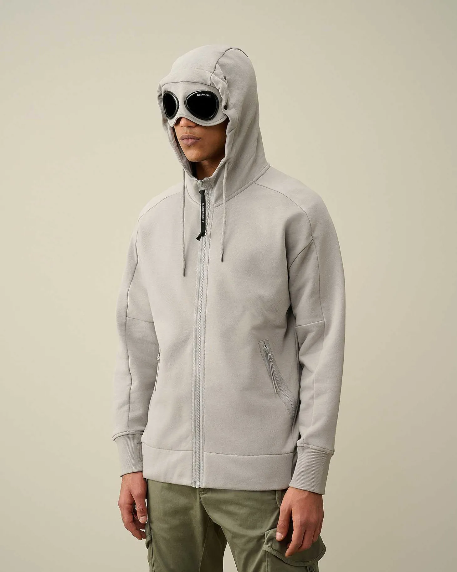 Homme C.P. Company Sweat-Shirts^Diagonal Raised Fleece Goggle Zipped Hoodie