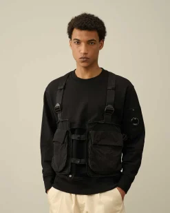 Homme C.P. Company Sweat-Shirts^Diagonal Raised Fleece Mixed Detachable Sweatshirt