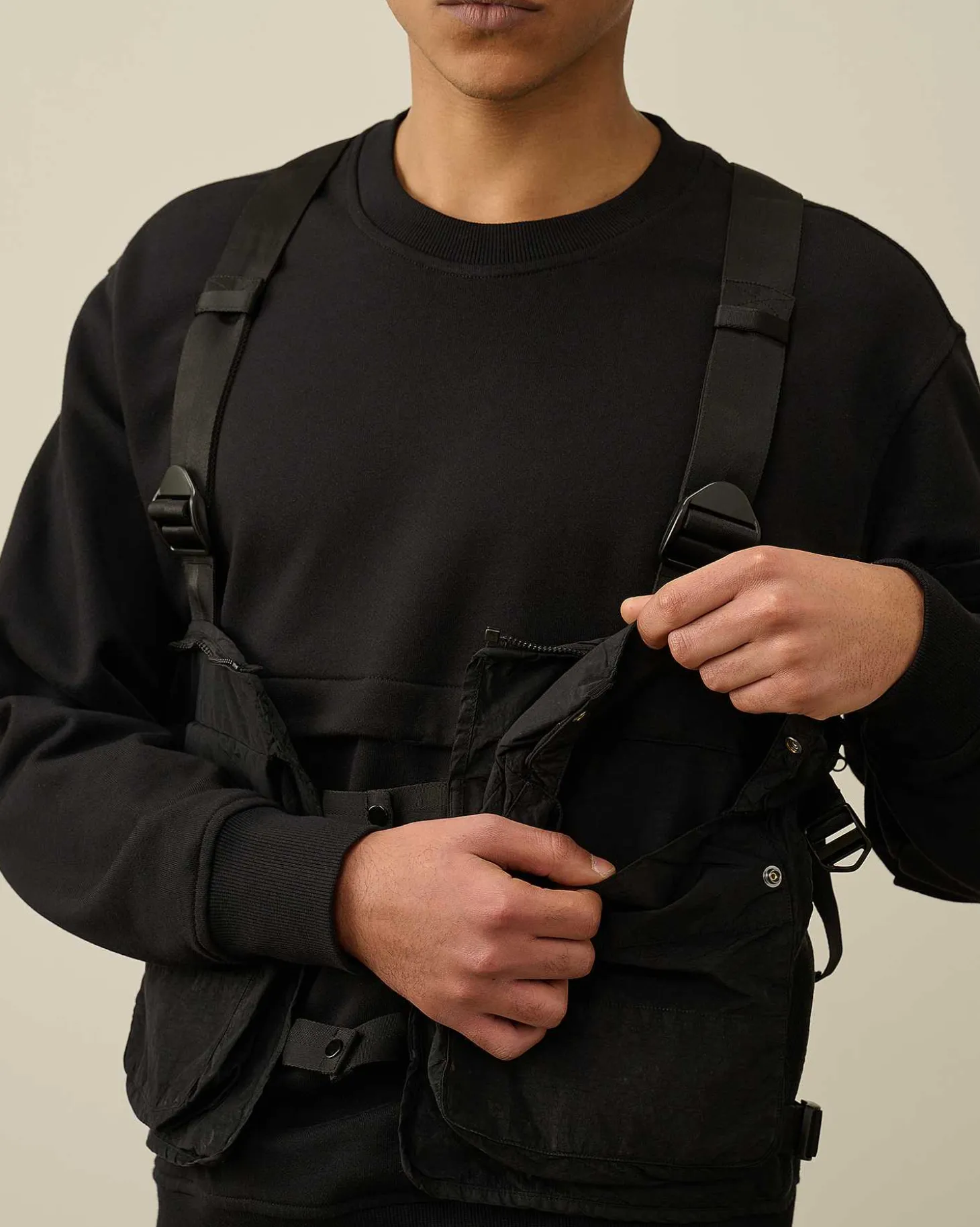Homme C.P. Company Sweat-Shirts^Diagonal Raised Fleece Mixed Detachable Sweatshirt