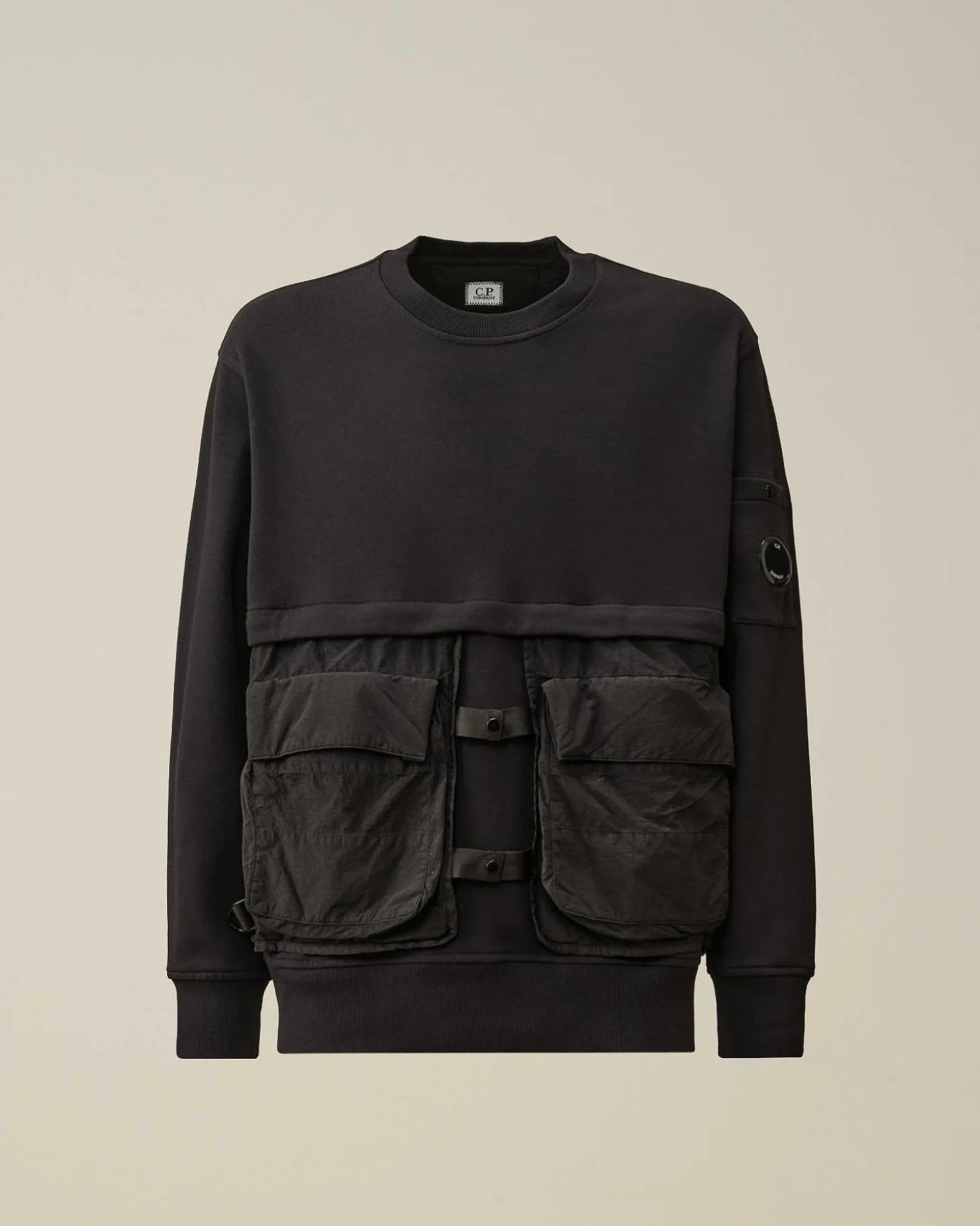 Homme C.P. Company Sweat-Shirts^Diagonal Raised Fleece Mixed Detachable Sweatshirt