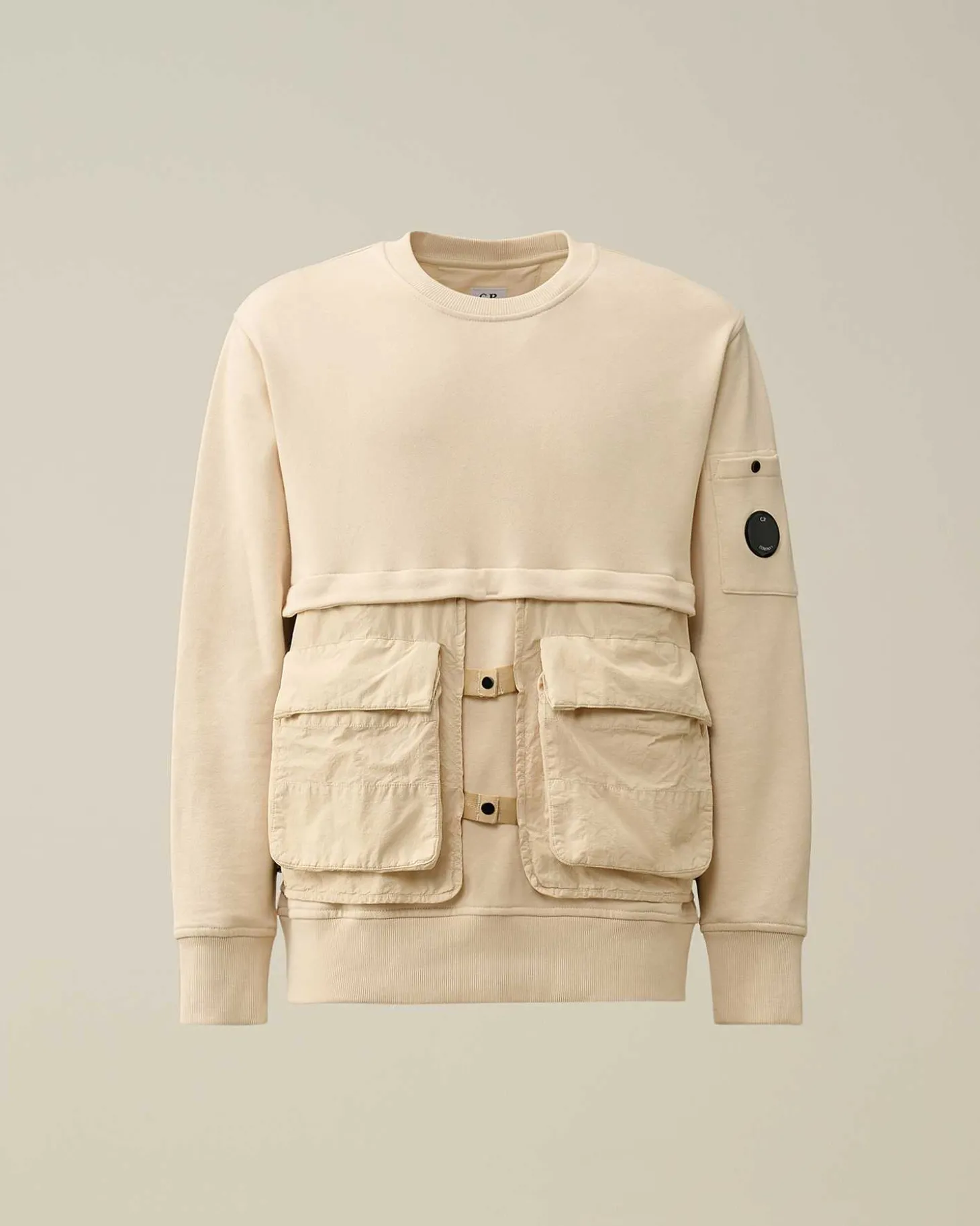 Homme C.P. Company Sweat-Shirts^Diagonal Raised Fleece Mixed Detachable Sweatshirt