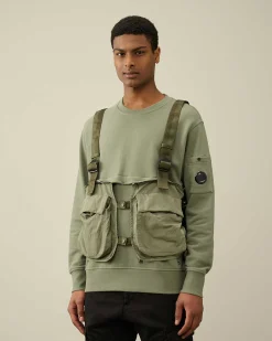 Homme C.P. Company Sweat-Shirts^Diagonal Raised Fleece Mixed Detachable Sweatshirt