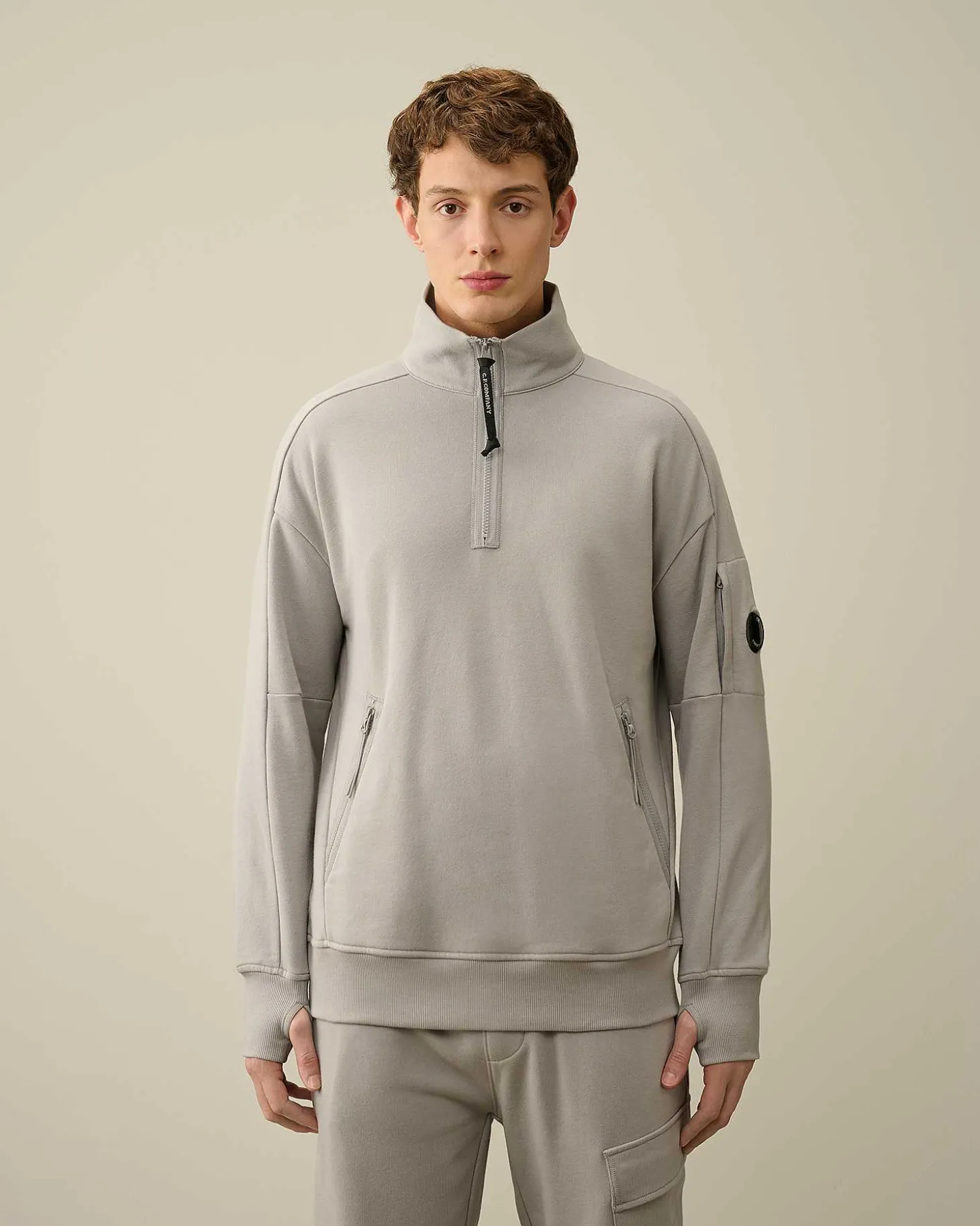 Homme C.P. Company Sweat-Shirts^Diagonal Raised Fleece Zipped Sweatshirt
