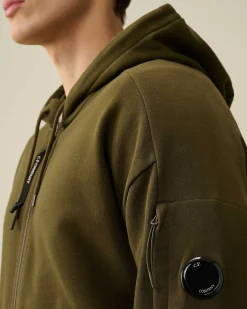 Homme C.P. Company Sweat-Shirts^Diagonal Raised Fleece Zipped Hoodie