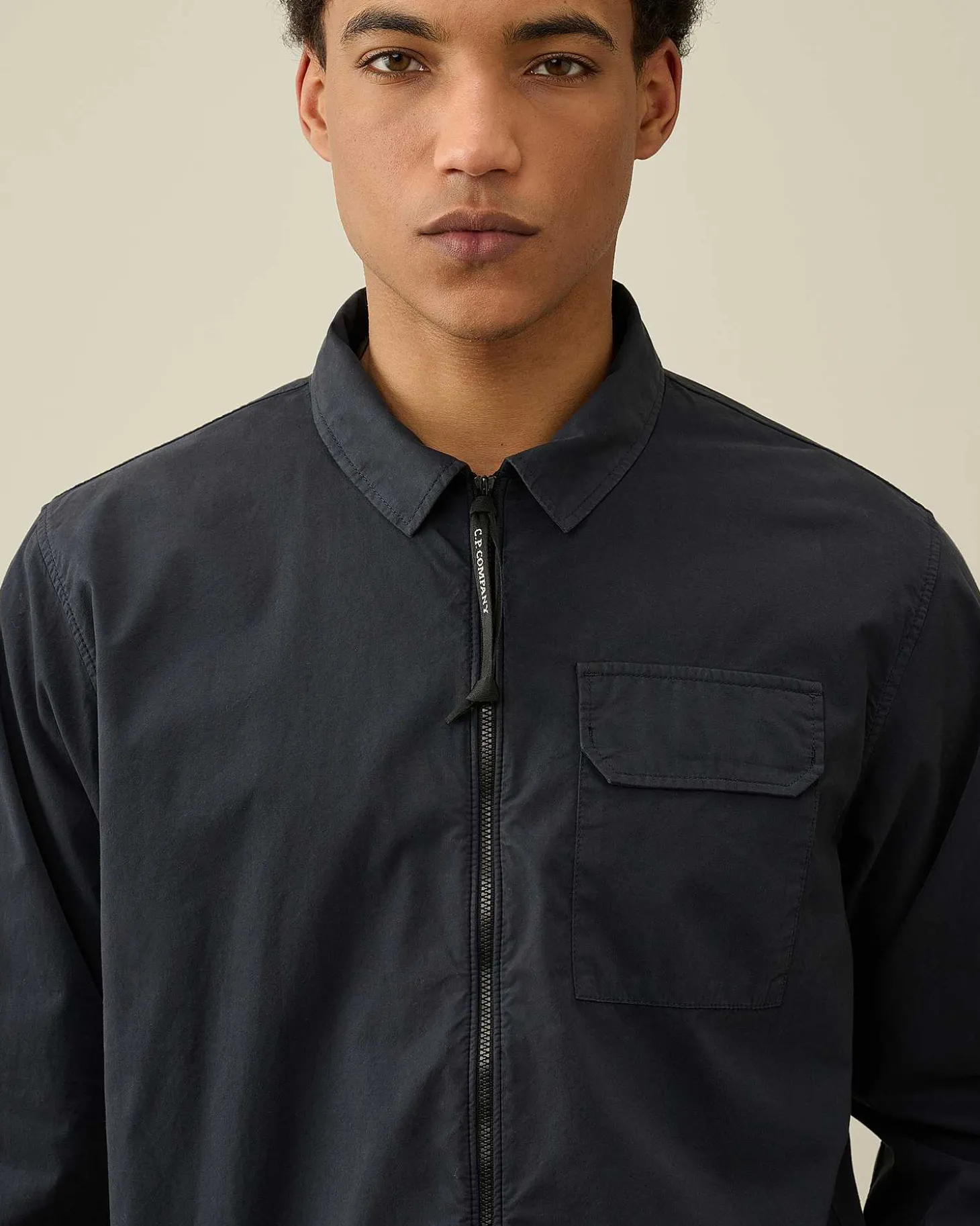 Homme C.P. Company Chemises^Gabardine Zipped Shirt