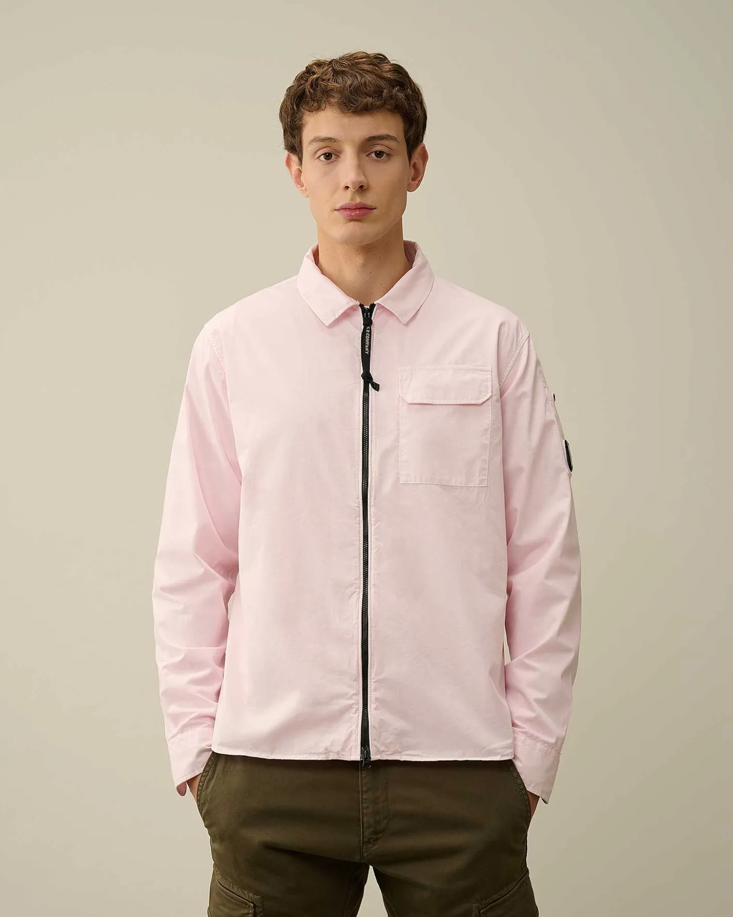 Homme C.P. Company Chemises^Gabardine Zipped Shirt
