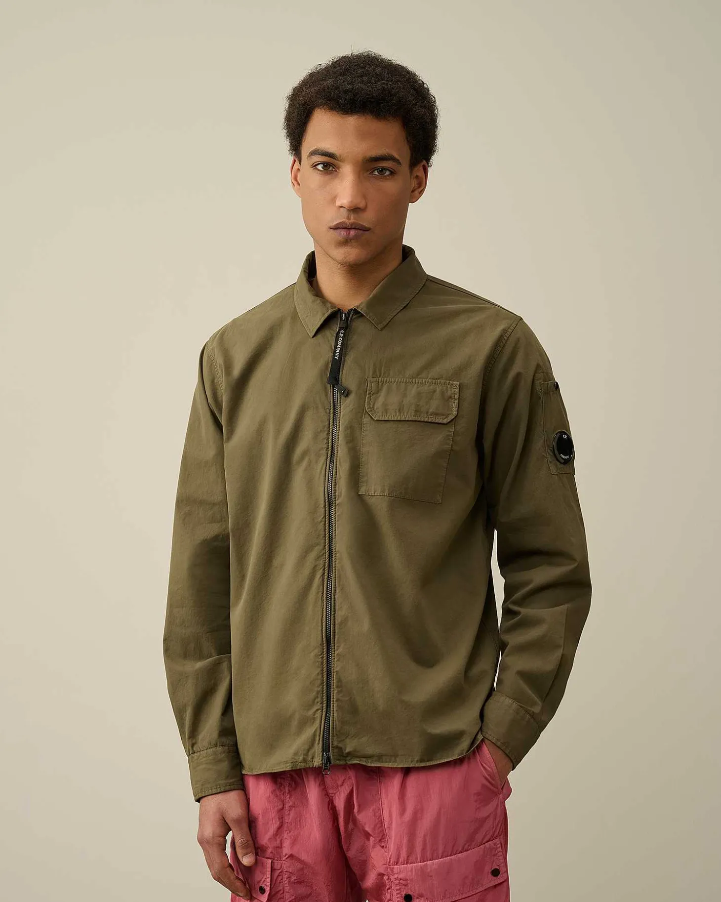Homme C.P. Company Chemises^Gabardine Zipped Shirt