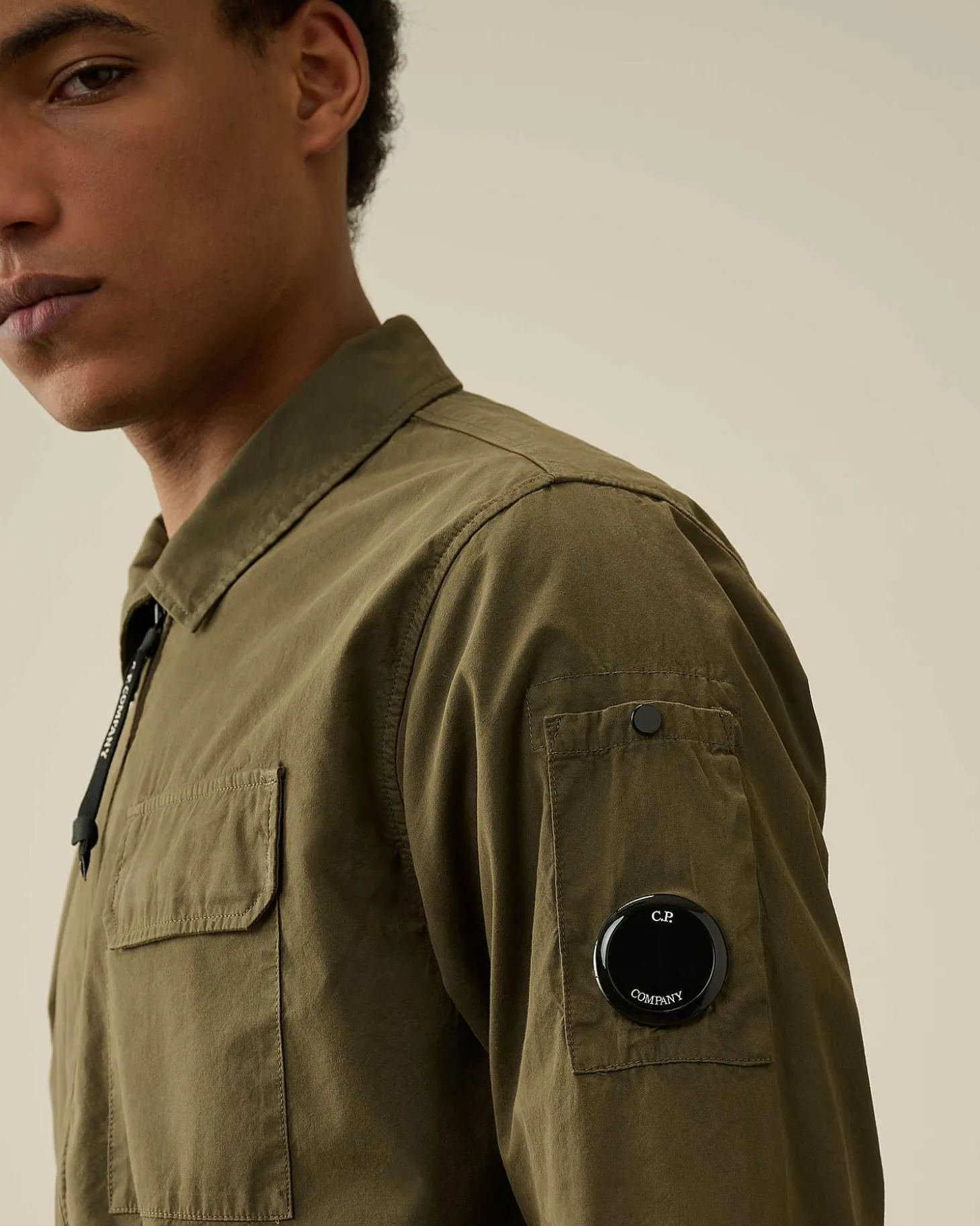 Homme C.P. Company Chemises^Gabardine Zipped Shirt